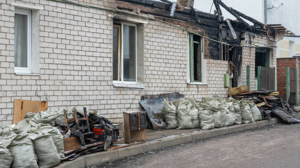 Professional Fire Damage Removal technician working in Roanoke, TX